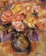 Pierre Renoir Vase of Roses oil painting reproduction